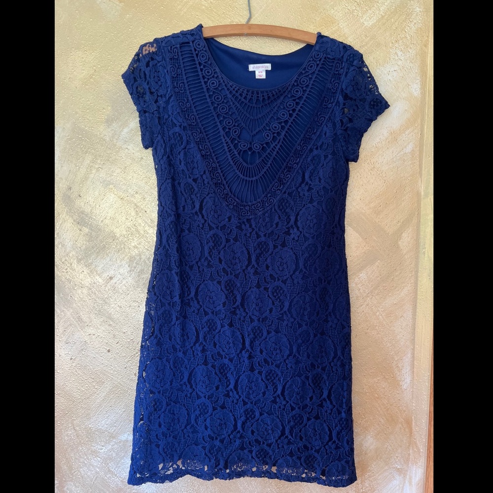 Navy Blue Boho Dress / size Medium